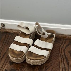 Women's White steve madden platform sandles